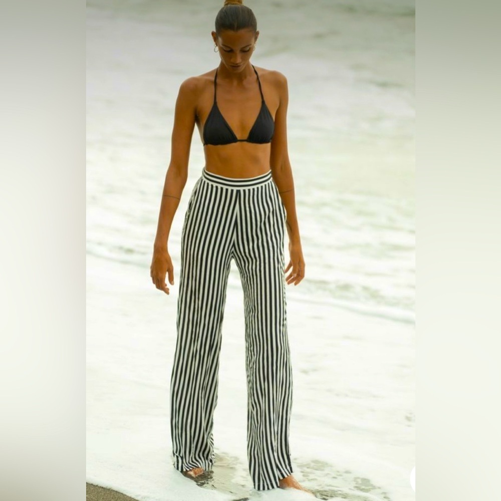 Free People Black and White Striped Women's Pants